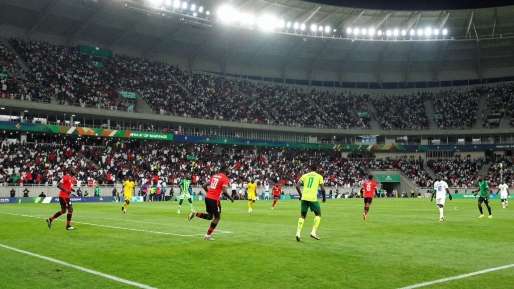 Africa Cup of Nations 2026 football match action.