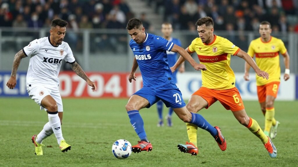 Serie B football match in action on the pitch.