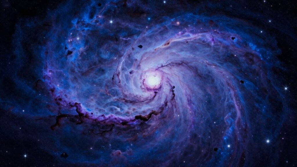 Cosmic nebulae and stars, astrological forecast theme.