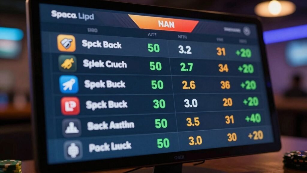 Online betting interface with sports icons and odds.